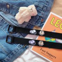 Japanese Cute Canvas Belt Cartoon Snoopy Big Head Boy Embroidery Patch Belt