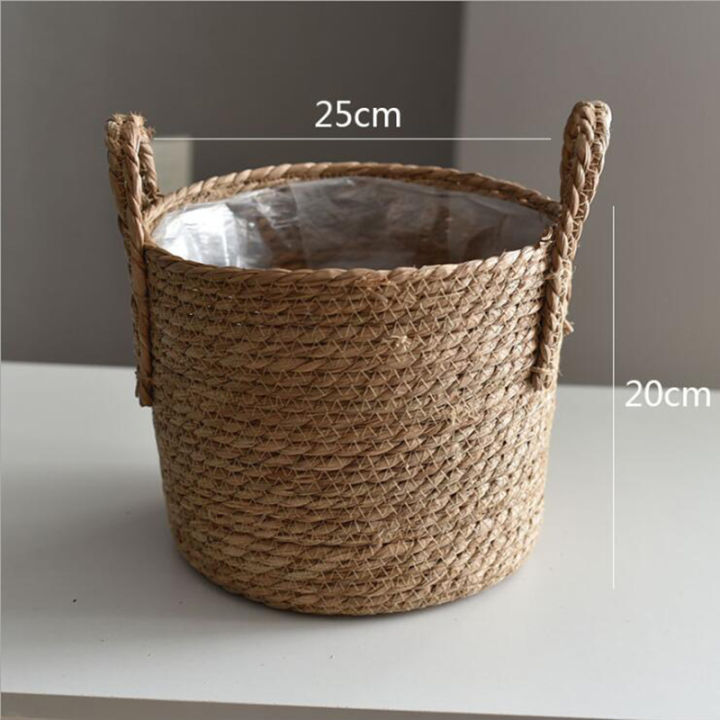 straw-storage-basket-rattan-floor-flower-pot-crafts-decoration-modern-home-living-room-bedroom-shop-flower-basket