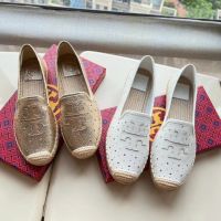 2023 new Tory BURCH Cowhide Ladies Bucket Flat Shoes