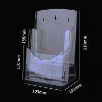 A6สองชั้นติดผนังประชาสัมพันธ์แคตตาล็อกวัสดุชั้นวางหน้าใสหนังสือพิมพ์นิตยสารสีหน้าพับ