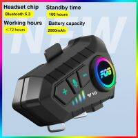 Bluetooth 5.3 Motorcycle Helmet Headset Wireless Hands-free Call Waterproof Music Player 2000mAh Battery Moto Helmet Earphone