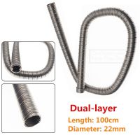 100cm Dual-layer Car Truck Heater Exhaust Pipe 22mm Air Diesel Heater Exhaust Hose Tube Stainless Steel For Webasto Eberspacher