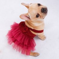 Puppy Summer Princess Dresses Bow Knot Tutu Skirt Cat Dress Pet Clothes for Cats Small Dogs Clothing Chihuahua French Bulldog Dresses