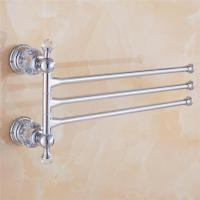 Silver 3 Arms 30cm Length Wall Mounted Brass Chrome Polished Towel Racks Luxury Crystal Bathroom accessories set