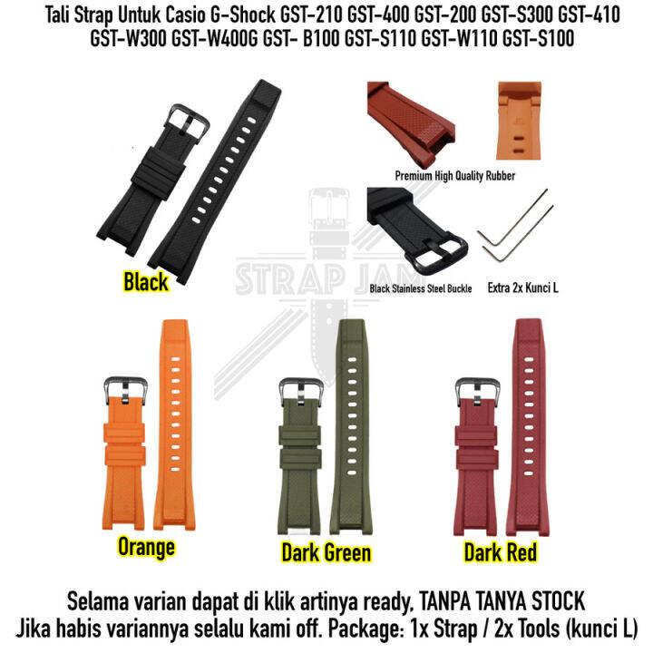 Tali Strap Jam Casio G Shock GST 210 GST 400 GST 200 GST S300 GST 300 tali-strap-jam-casio-g-shock-gst-210-gst-400-gst-200-gst-s300-gst-300