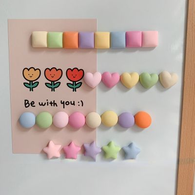 10Pcs Macaroon Frosted Round Square Refrigerator Magnets Strong Stars Love Magnetic Photos Fixed