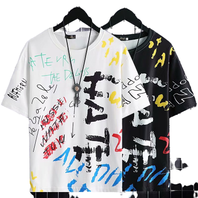 FDเสื้อยืดคอกลม Fashion T-shirt เสื้อยืดคอกลมผู้ชาย พิมพ์ลายแฟชั่น