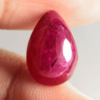 11.8 ct พลอยแดง(ruby Cabochon) สีแดง ชมพู ทรงหยดน้ำหลังเบี้ย