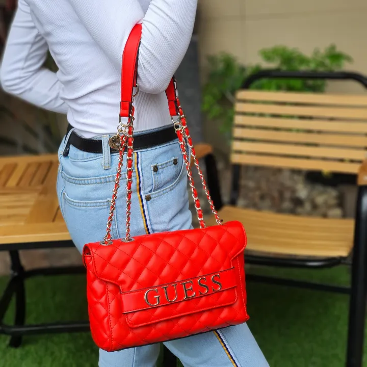 GUESS Red Crossbody Bags