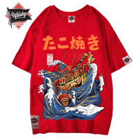 T Shirts Streetwear Tshirts Cartoon Short Sleeve Casual Summer Cotton Men Hip Hop Print O-neck  Japanese Harajuku Top