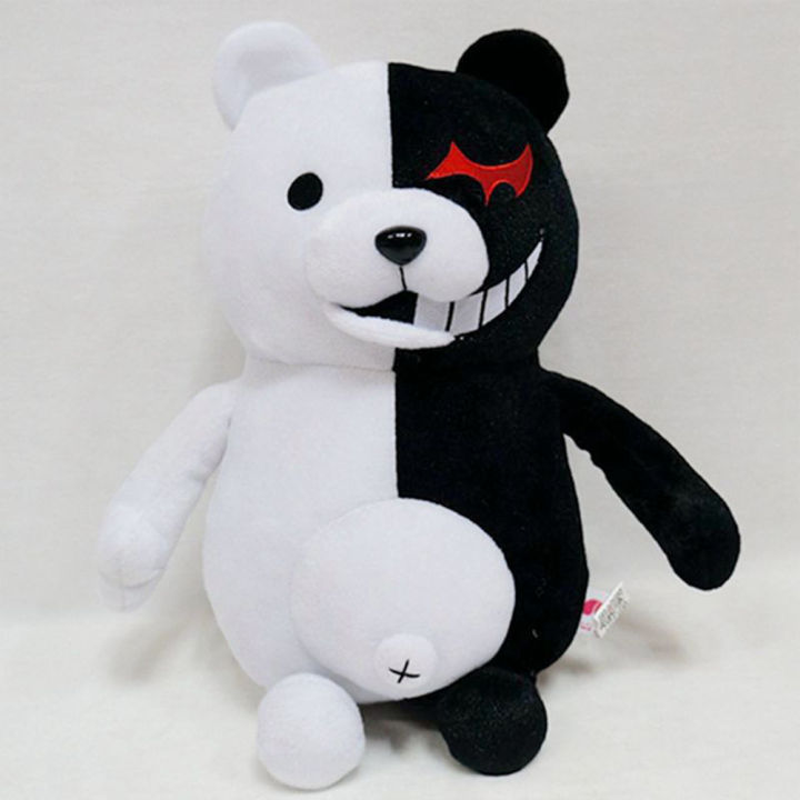 จัดส่งเร็ว-danganronpa-ของเล่นตุ๊กตาหมี25ซม-ของเล่นกำมะหยี่ของขวัญหมีขาวสีดำ-danganronpa-โมโนคุมะมาก