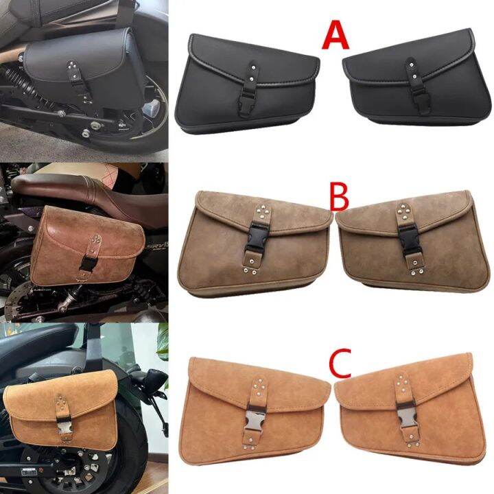 Motorcycle PU Swingarm Bag Side Saddlebag For Harley Sportster Honda