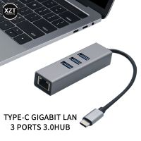 USB C Ethernet with 3 Port USB HUB 3.0 RJ45 Lan Network Card USB to Ethernet Adapter for Mac iOS Android PC RTL8153 USB 3.0 HUB  USB Network Adapters