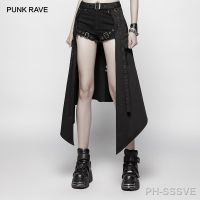 【LZ】♈  Punk RVE-Saia Preta Meia-Saia Feminina Do Punk Daily Post Apocalíptico Personalidade De Performer De Palco Saias Harajuku Roupa De Rua Feminina