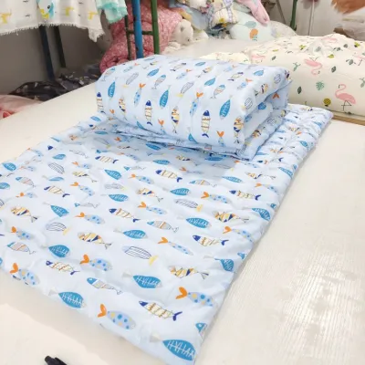 （HOT) ชุดขายส่ง ทำปลอกผ้านวมผ้าฝ้ายแท้แบบไม่ใช้สารเรืองแสงผ้าคลุมที่นอนเด็กอนุบาลนักเรียนปลอกผ้านวมเด็กปลอกหมอน