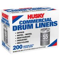 Husky 55 Gallon Twist Tie 200ชิ้น Clear Commercial Can Liner