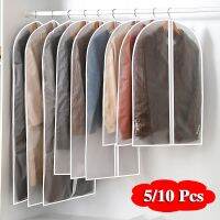 5/10Pcs Top Clothes Hanging Garment Dress Suit Coat Dust Cover Home Storage Bag Pouch Case Organizer Wardrobe Hanging Clothing Wardrobe Organisers