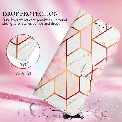 I P36 Marble Leather Case for Funda I S16 Pro Cases Colorful Wallet Card Holder Flip Phone Back Cover Women