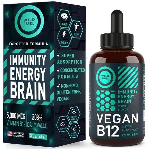 [US] Vegan Vitamin B12 Liquid Supplement Sublingual B12 Drops Support