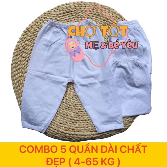 Hcmchất đẹp combo 5 quần dài cotton trắng mặc nhà bossini 3-60kg - ảnh sản phẩm 1