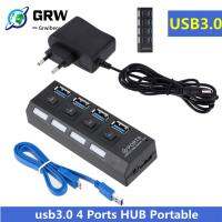 【ร้อน】 Mini USB HUB 3.0ความเร็วสูง5Gbps Usb3.0 4พอร์ต HUB Micro USB แบบพกพา3.0 HUB Splitter พร้อมอะแดปเตอร์ไฟภายนอกสำหรับ PC Acc