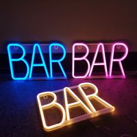 BAR Neon Sign Light LED Letter Neon Lamp Tube Bar KTV Snack Shop Christmas Wall Hang Decor Accessories Supplies Bulbs  LEDs HIDs