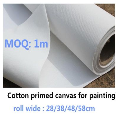 280g primed white 100 cotton blank canvas roll for hand painting practice 28/38/48/58cm wide