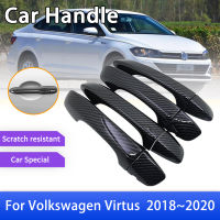 คาร์บอนไฟเบอร์มือจับประตูแผ่นปิดสำหรับโฟล์คสวาเกน VW Virtus 2018 2019 2020รถอุปกรณ์ป้องกัน G Adget จัดแต่งทรงผมสติกเกอร์