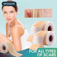 SPOSAFE รอยแผลเป็นซิลิโคนแบบมืออาชีพ1ม้วนสำหรับแผ่นแผลเป็น C-Section, Surgery, Burn, Keloid,สิวและแถบกำจัดรอยแผลเป็น Keloid นุ่มใช้ซ้ำได้ไม่ระคายเคืองกันน้ำ