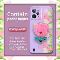 Rotatable stand dustproof Phone Case For OPPO Realme C31 Simplicity cute Skin-friendly feel Cartoon Skin feel silicone