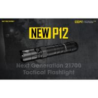 ( Promotion+++) คุ้มที่สุด ไฟฉาย Nitecore NEW P12 แบต21700 มาพร้อมแบตและซองแข็ง ราคาดี ไฟฉาย แรง สูง ไฟฉาย คาด หัว ไฟฉาย led ไฟฉาย แบบ ชาร์จ ได้