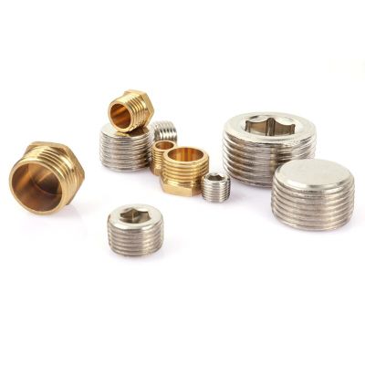 Copper 1/8" 1/4" 3/8" 1/2" 3/4" Male Thread Brass Pipe Hex Head End Cap Plug Fitting Coupler Connector Adapter Pipe Fittings Accessories