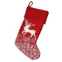 Thick Knitting Christmas Socks Gift Bag Santa Snowman Deer Candy Bags Homw Christmas Tree Hanging Decoration Socks