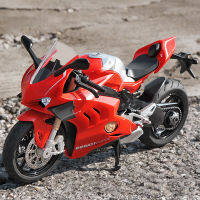 1:12 Ducati V4S Panigale D Iecast รถจักรยานยนต์รุ่นของเล่นจำลองด้วยเสียงและแสงของขวัญวันเกิดของขวัญคริสต์มาสคอลเลกชันจักรยาน