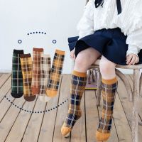 Baby Square Grid Stockings Newborn Baby Stockings Solid Girl Boy Infant Knee High Socks Autumn Winter Warm Kids Ribbed Leggings