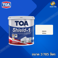 TOA Shield 1 for exterior smooth type ทีโอเอ ชิลด์ วัน ภายนอก สีน้ำ สีขาว ชนิดเนียน E100 ขนาด 3.785 ลิตร