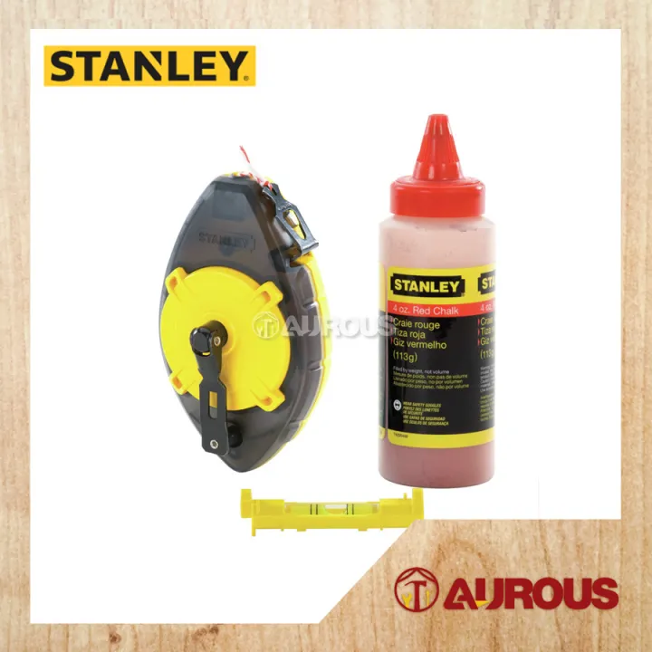 STANLEY POWERWINDER WITH RED CHALK & LINE LEVEL POWDER WINDER 30M/100FT
