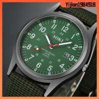 YIJIAN1984918 แบบพกพา แฟชั่น สแตนเลส กีฬา ทหาร นาฬิกาข้อมือผู้ชาย ควอตซ์