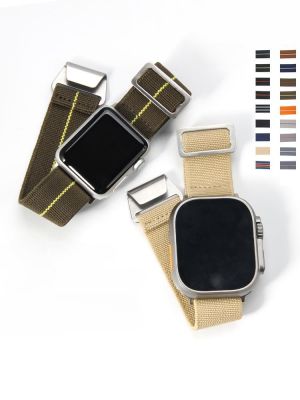 ☋▩ รุ่นวิวัฒนาการร่มชูชีพไนลอนยืดหยุ่นนุ่มกันน้ำเปลี่ยนสายนาฬิกาสำหรับสายนาฬิกา Huawei Jiaming Apple Smart Watch