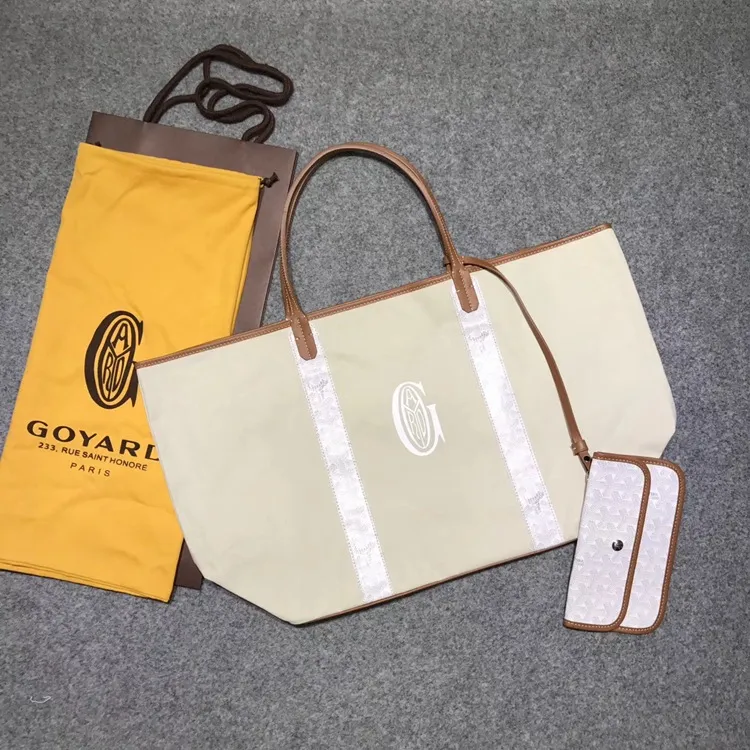 Goyard factory direct supply reversible shopping bag beach bag mother bag  with leather silk screen bag medium size