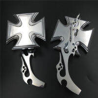 Motorcycle Side Rearview Mirrors Custom Chrome Maltese Cross Style For Kawasaki Ninja (All Years &amp; Models)