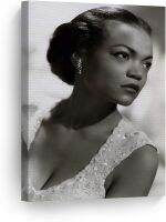 Eartha Kitt ชุดเดรสแฟนซีสีน่ารักสีดำและสีขาวพิมพ์ผ้าใบศิลปะติดผนังงานศิลปะไอคอนแอฟริกันอเมริกันที่สวยงามของตกแต่งห้องนอนบ้านห้องนั่งเล่นสำหรับห้องนอน