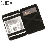 【CW】✠✠℗  CUIKCA  Wallet Thread Purse Money Clip Elastic Band Leather Business ID Credit Card