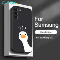 Guyon สำหรับ  เสค Samsung Galaxy F14 M54 A34 M14 A14 A04E M53 A73 A33 M33 A13 5G Softshell การออกแบบเดิมน่ารักเป็ดรูปแบบซิลิโคนเหลวกันกระแทก