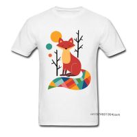 Tops Men Tshirt Rainbow Fox Youth T-Shirt Casual T Shirt Lovers Day High Quality Tees Short Sleeve 100% Cotton Crewneck ClothesTH