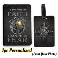 【DT】 hot  Jesus Christmas Gifts Travel Set Passport Holder Luggage Tag Personalized Leather Custom Baggage Set Gift For Lover Dropshipping