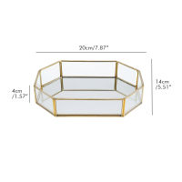 European Glass Metal Kitchen Storage Tray Gold Oval Dotted Fruit Plate freezing Jewelry Display Rotary Candy Decor Tray Mirror