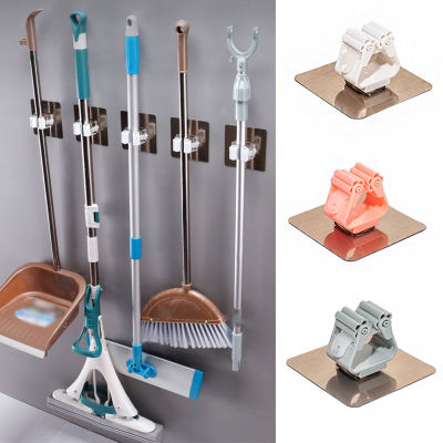 【มาใหม่】1ชิ้นติดผนัง Mop ออแกไนเซอร์ที่ใส่แปรงไม้กวาดที่แขวนเครื่องครัวชั้นเก็บห้องน้ำดูดแขวนท่อตะขอครัวเรือน