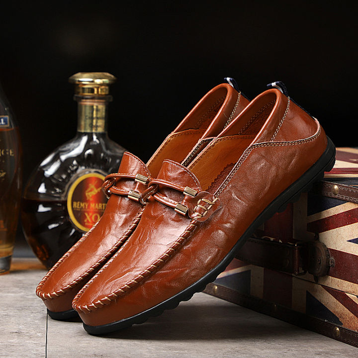 boat-shoes-รองเท้าหนังรองเท้าแบนสบายๆสำหรับผู้ชาย-รองเท้าหนังรองเท้าสลิปออนคลาสสิกระบายอากาศได้ดี