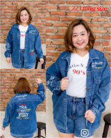 เสื้อยีนส์bigsize แจ็กเก็ตยีนส์ทรงยาว สินค้าพร้อมส่ง